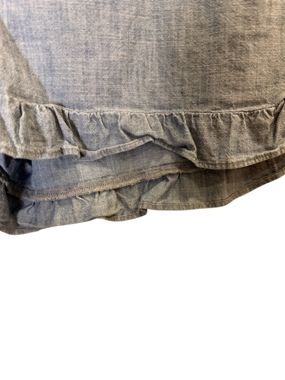 J. Crew Cotton Chambray Ruffle-Hem Preppy Cottagecore Summer Shorts Sz XS